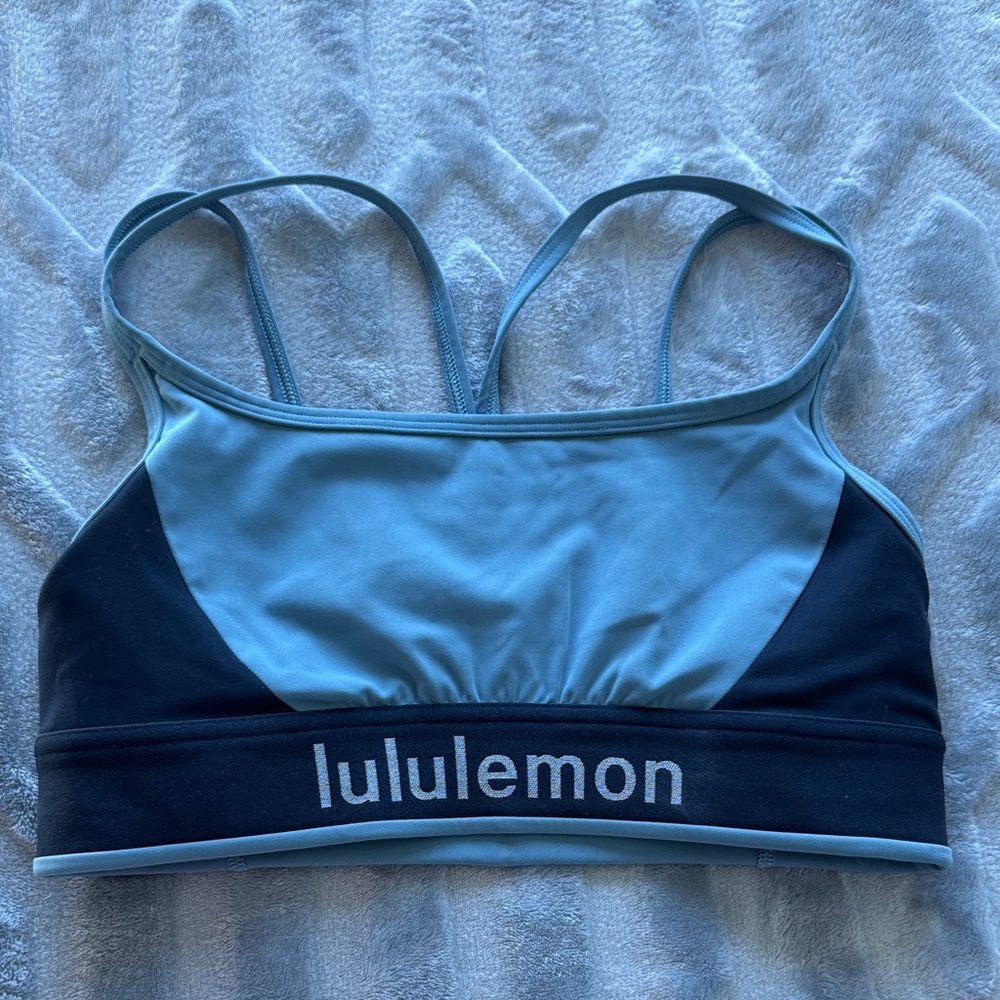 lululemon Light Blue and Navy Sports Bra *like new!